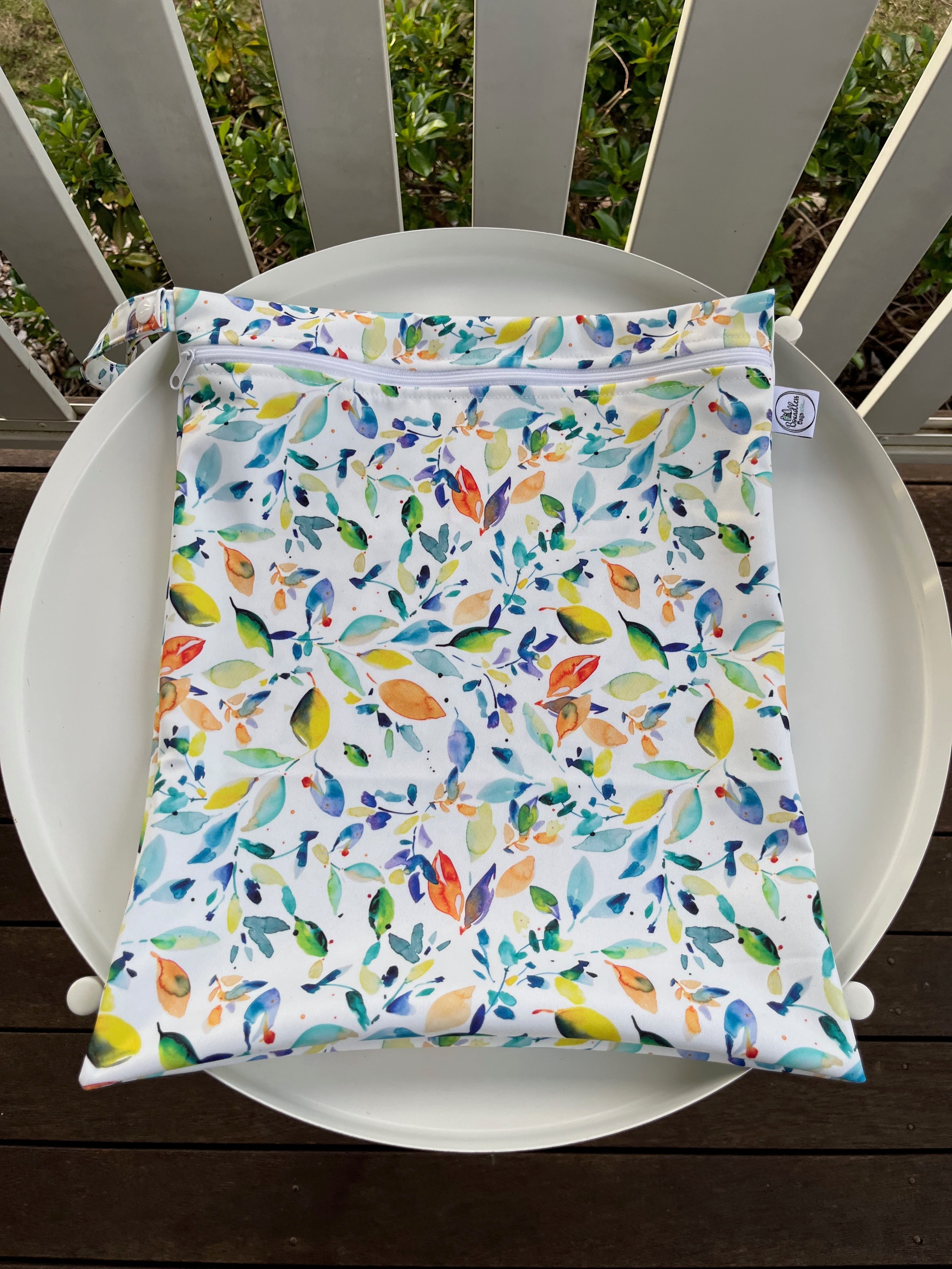 PRE-ORDER Water-resistant wet bags (Watercolour Scattered Leaves by Eszter's Creations)