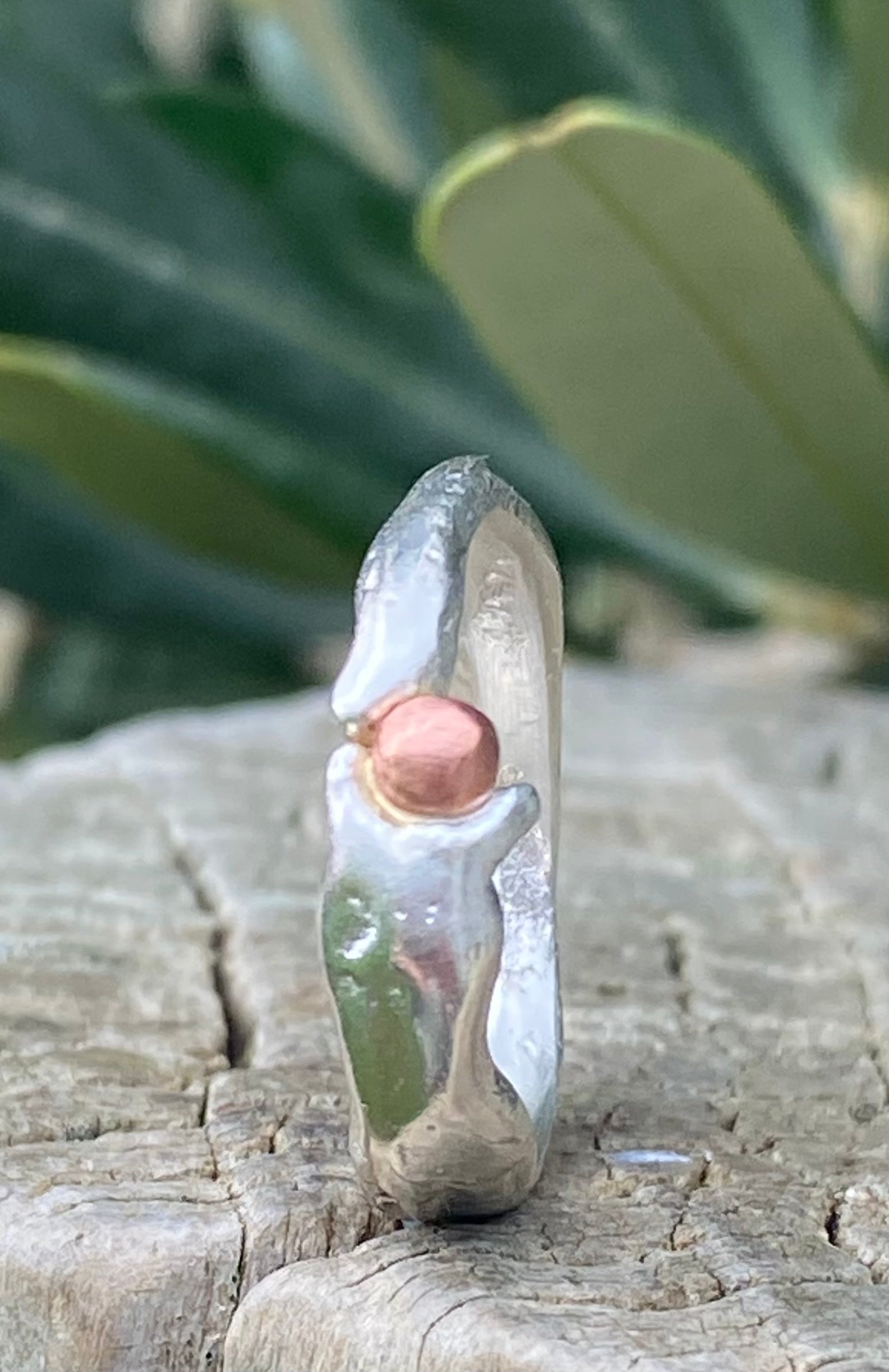 Seed Ring | Sand Cast Sterling Silver with Copper