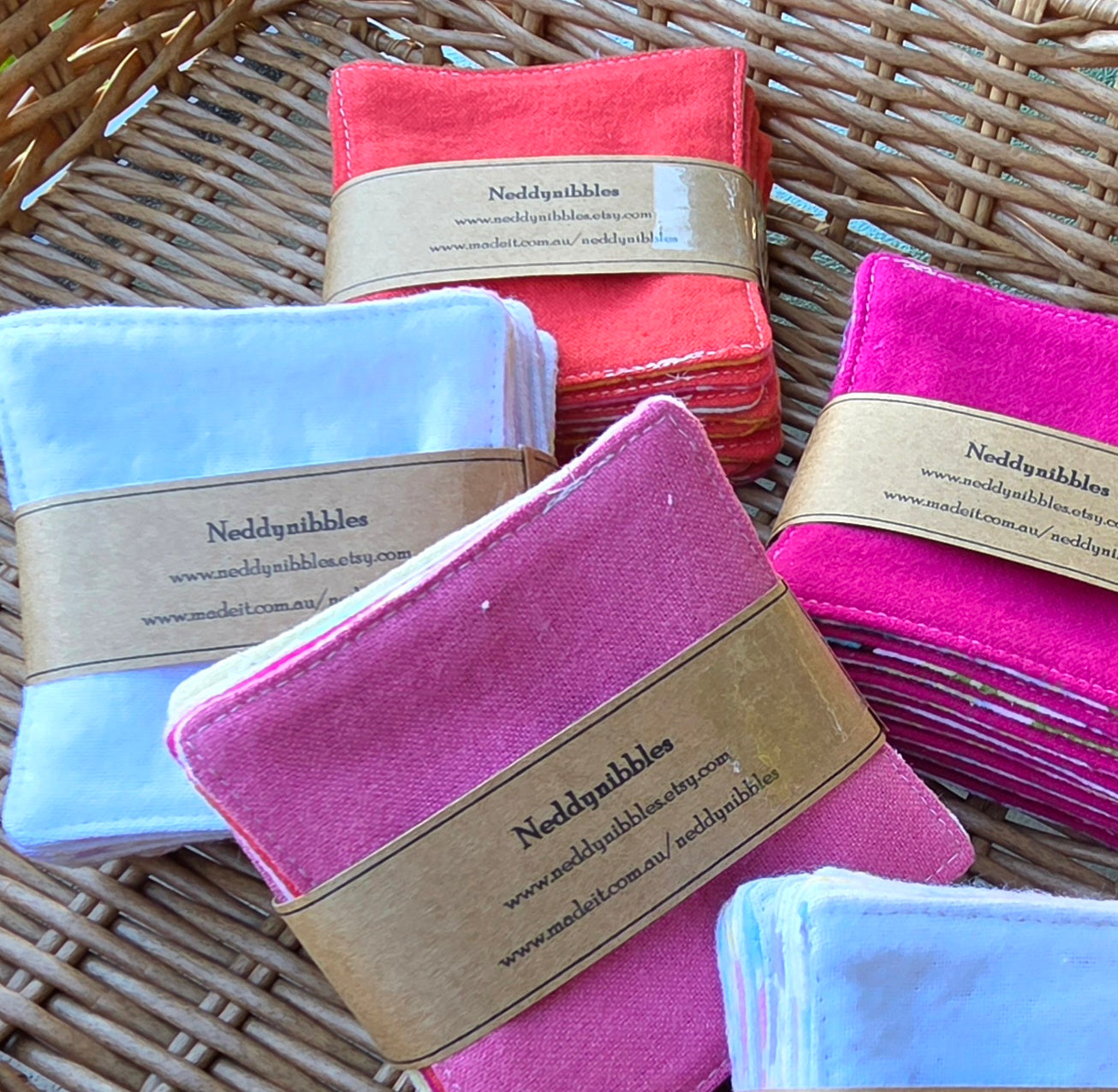 Reusable Makeup Wipes, 10 per pack, various designs