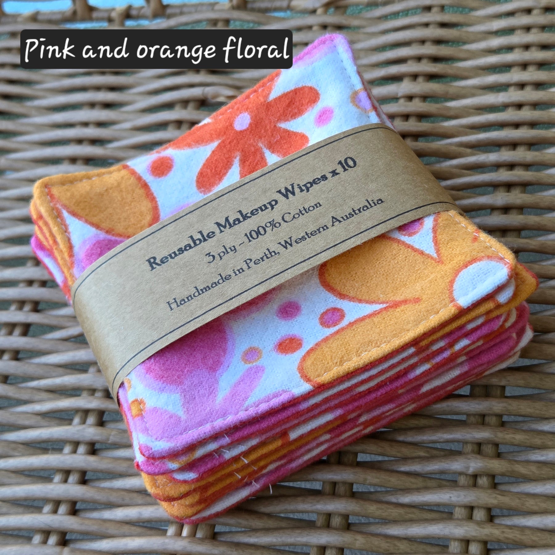 Reusable Makeup Wipes, 10 per pack, various designs