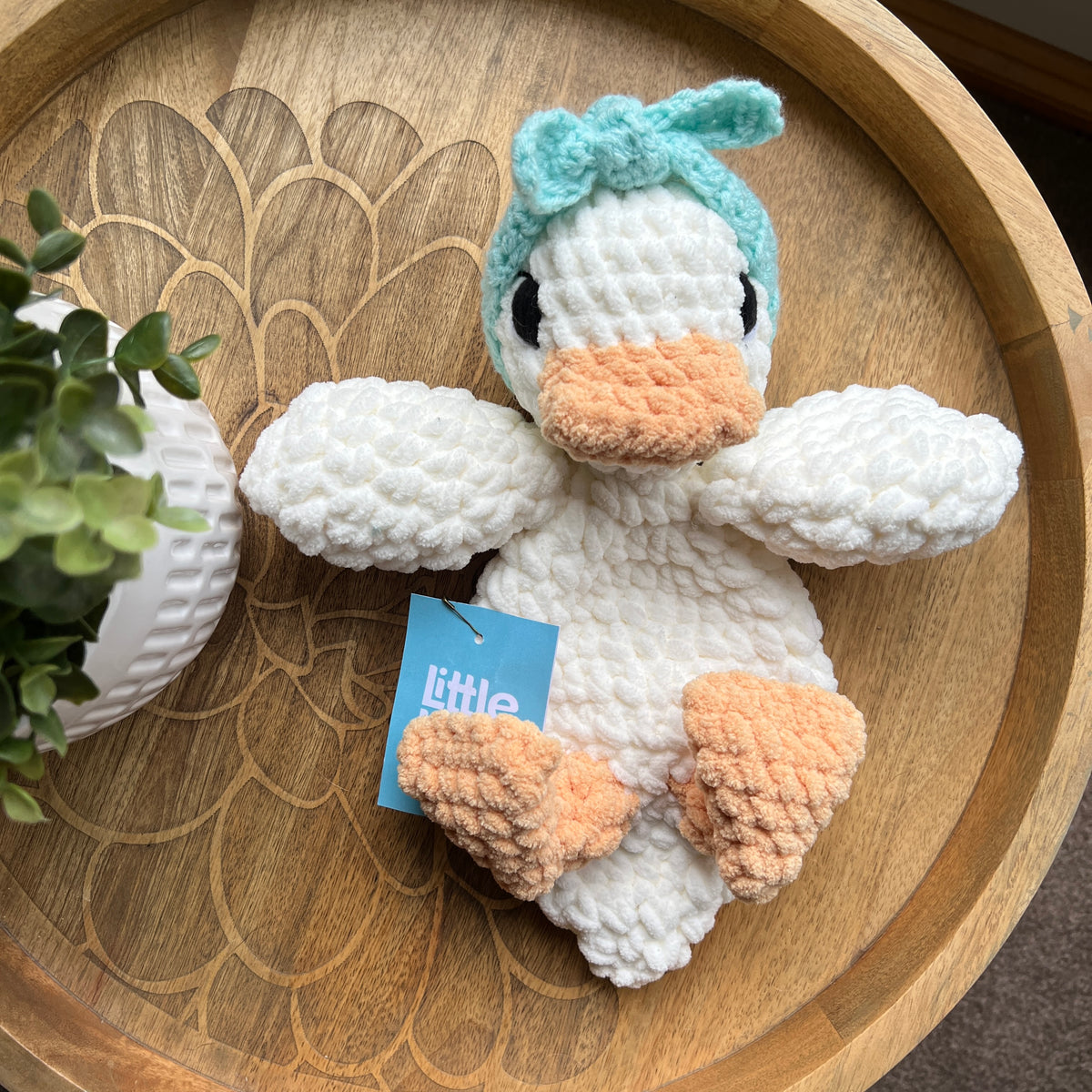 Handmade Modern crochet Della Duck Lovey MADE TO ORDER