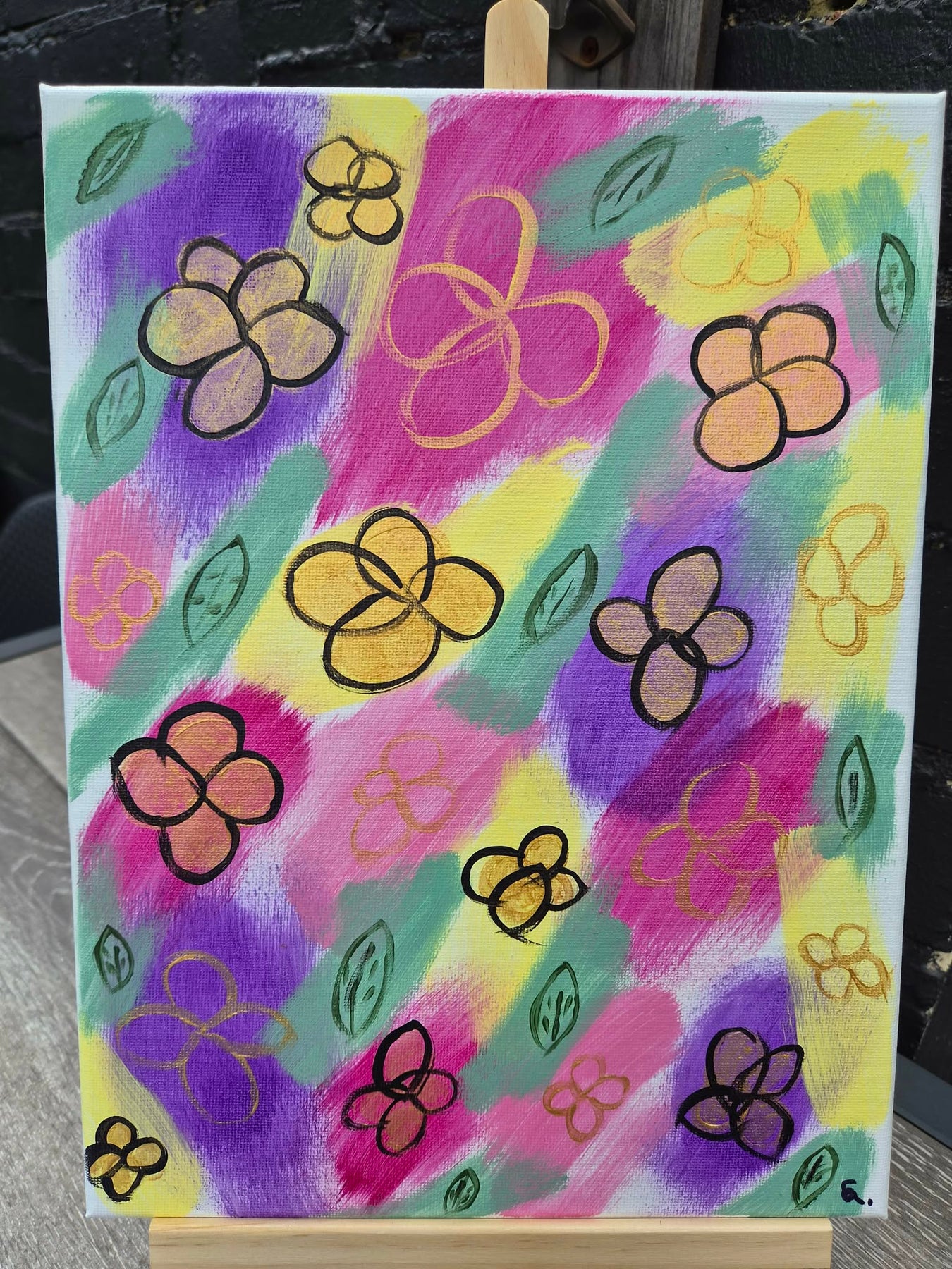 Petal Pop — Original Floral Abstract Artwork - 23cm x 30cm