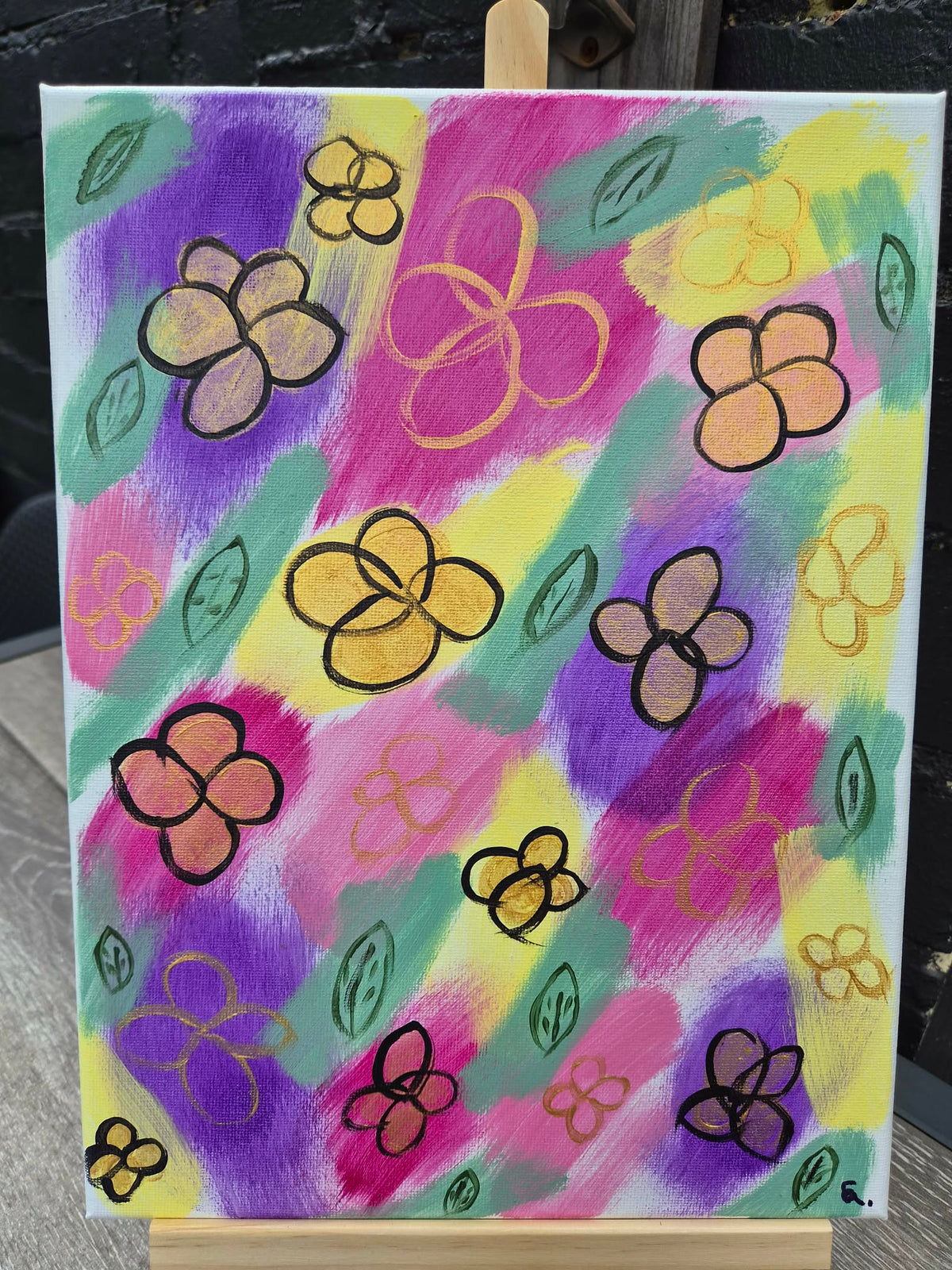 Petal Pop — Original Floral Abstract Artwork - 23cm x 30cm