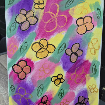 Petal Pop — Original Floral Abstract Artwork - 23cm x 30cm