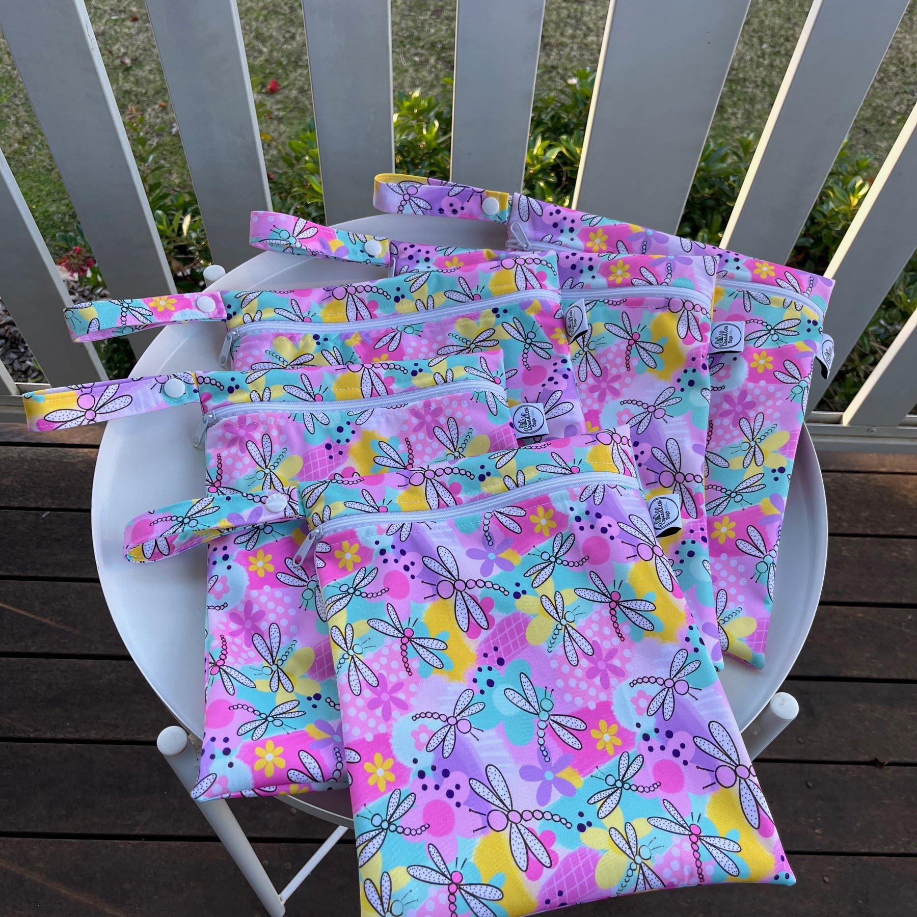 PRE-ORDER Water-resistant wet bags - Dancing Dragonflies (Wonderland Design Co)