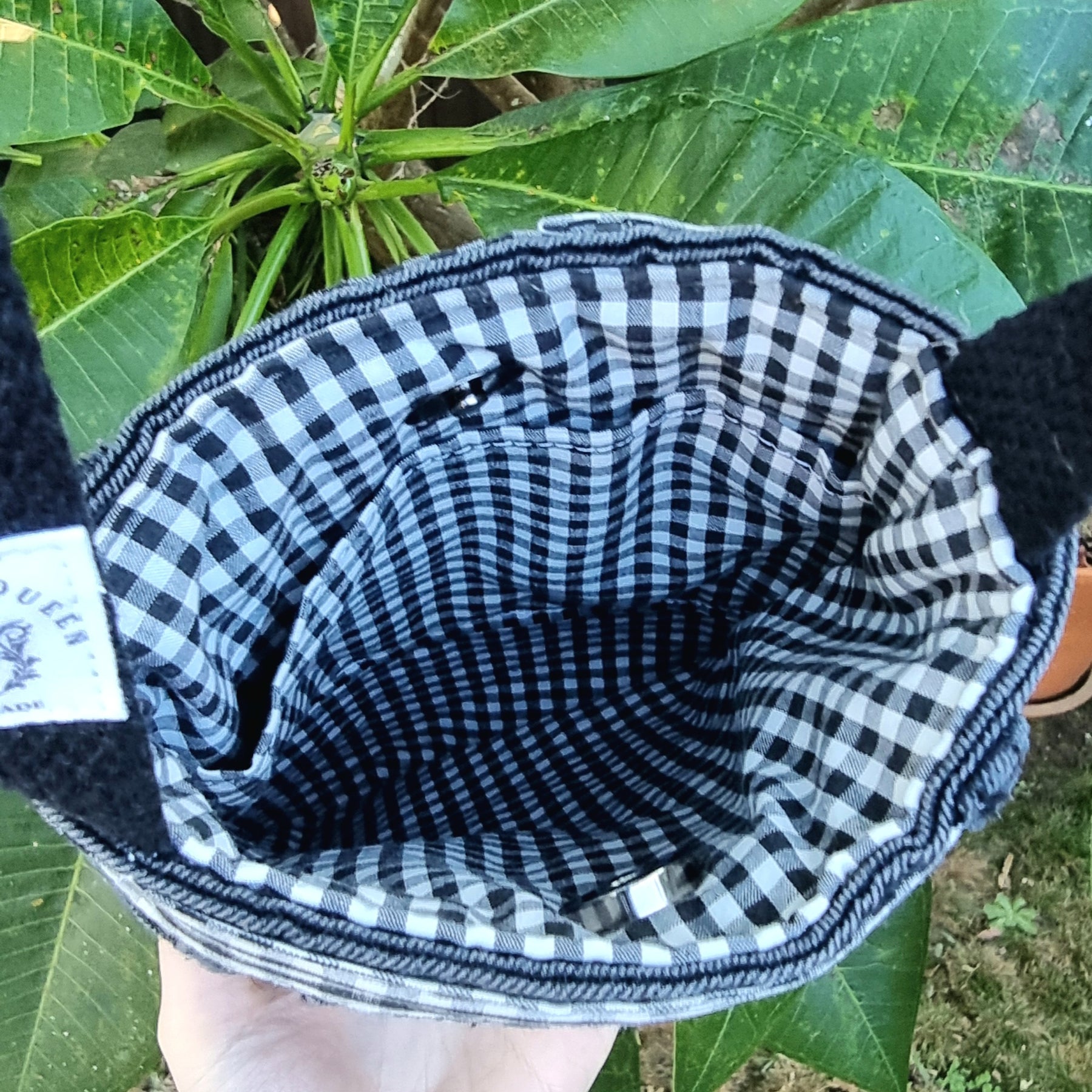 Upcycled Black Denim Jeans Crossbody Bag