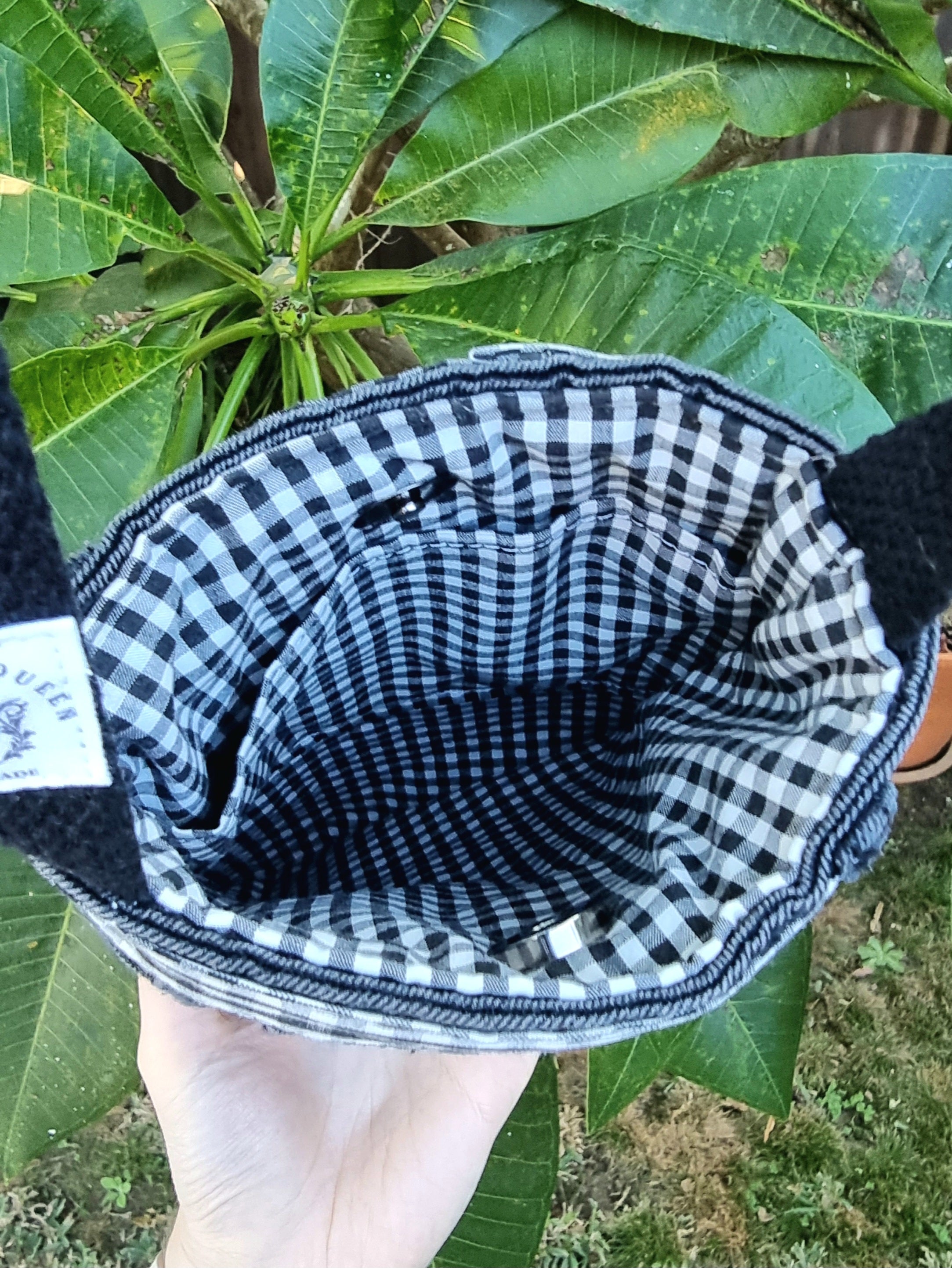 Upcycled Black Denim Jeans Crossbody Bag