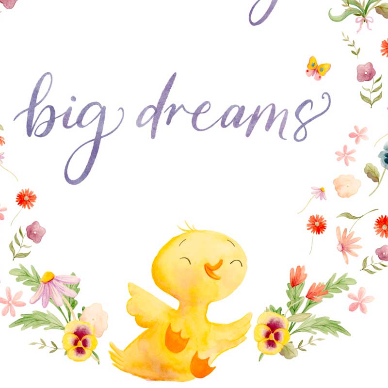 Whimsical Nursery Art watercolour Print 'Little Wings'