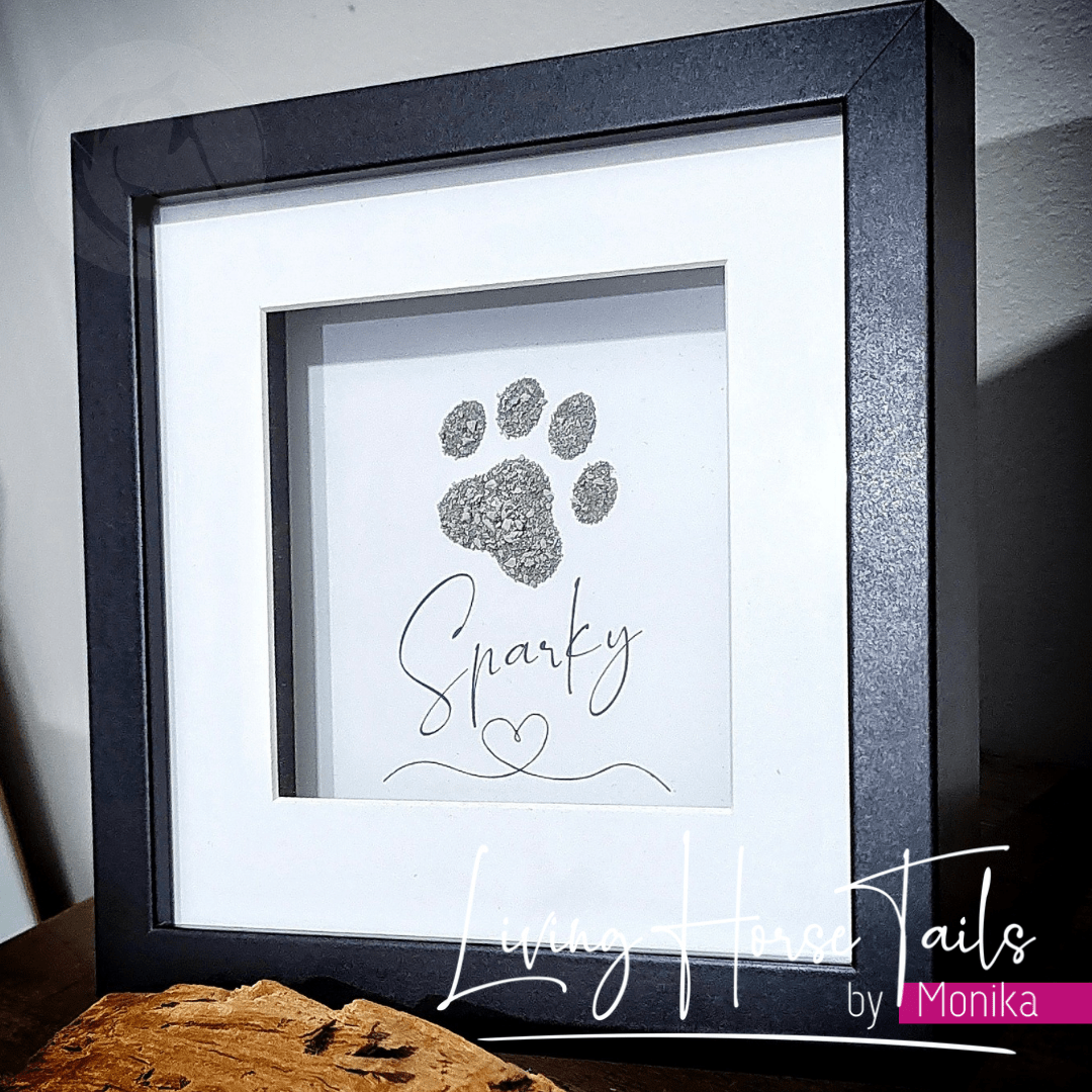 Shadow Box Pet Memorial Keepsake with ashes