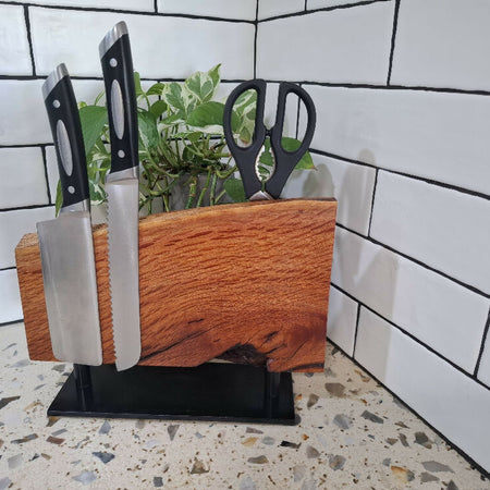 Unique Magnetic Nine Knife Block Made in Rockingham WA of Sheoak Timber , Knife Storage, Beautiful Fifth Anniversary Gift, Made in Rockingham W.A.