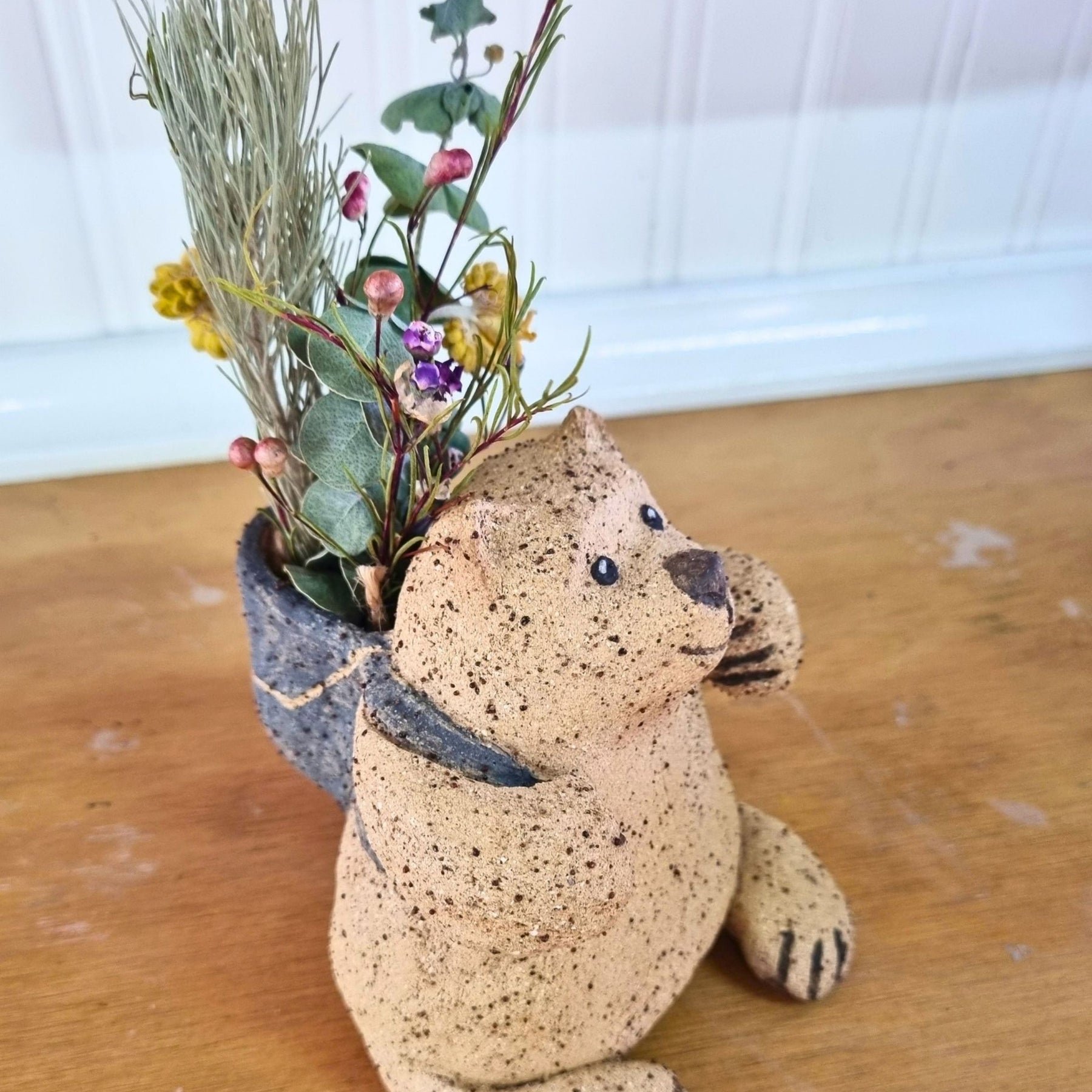 Backpack Buddies Ceramic Animal Vase Dried Flower Ornament
