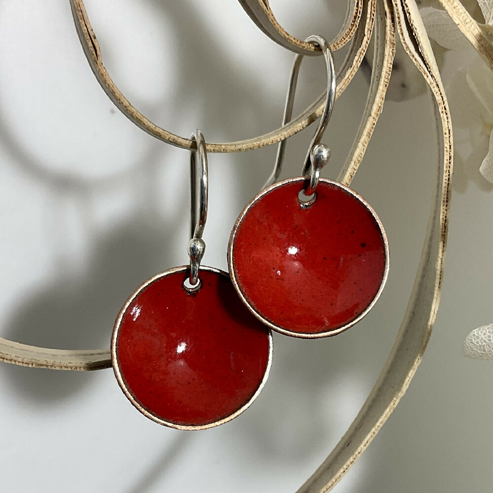 Everyday Earrings. Red and orange tones