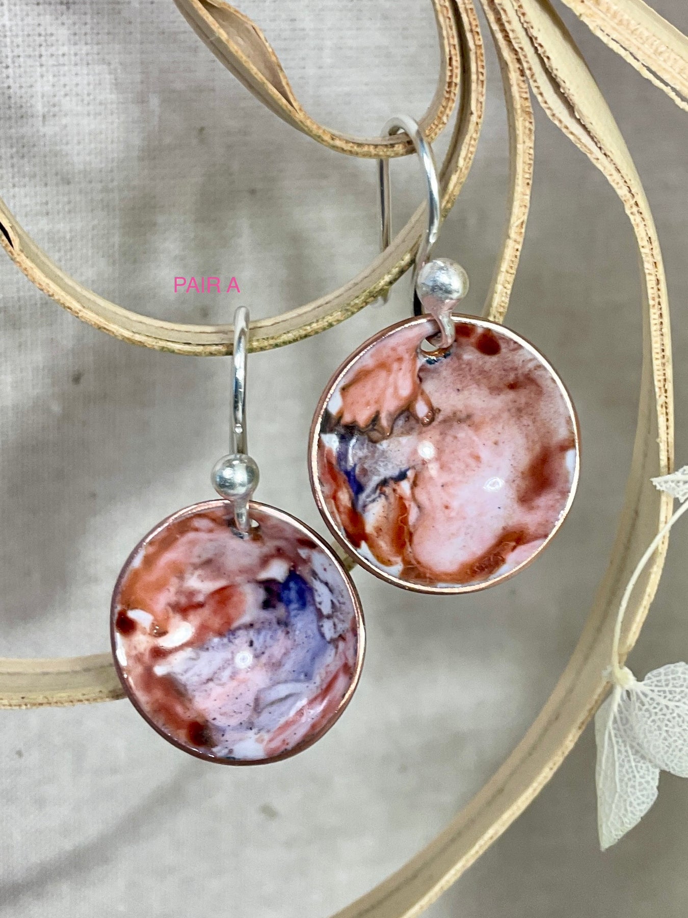 Everyday earrings. Hand painted marble effect. 6 designs