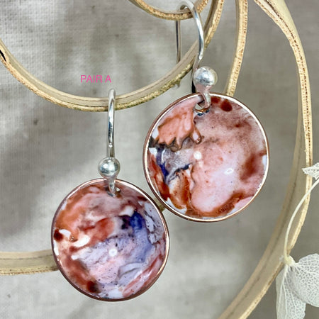 Everyday earrings. Hand painted marble effect. 6 designs
