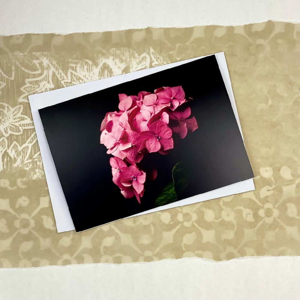 pink hydrangea thank you card