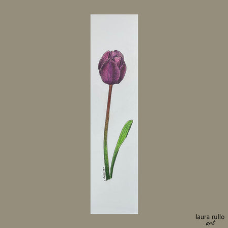 Handmade Original Purple Tulip Bookmark
