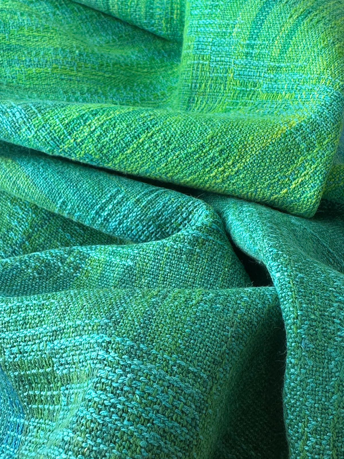 Hand-Dyed and Handwoven Linen/Cotton Tea Towels (Blue weft)