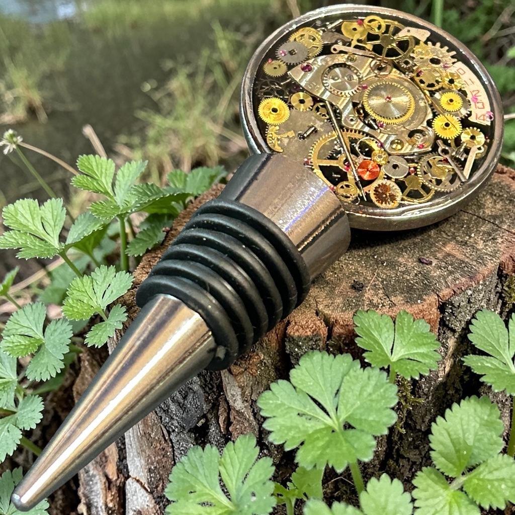 Steampunk watch parts Bottle stopper