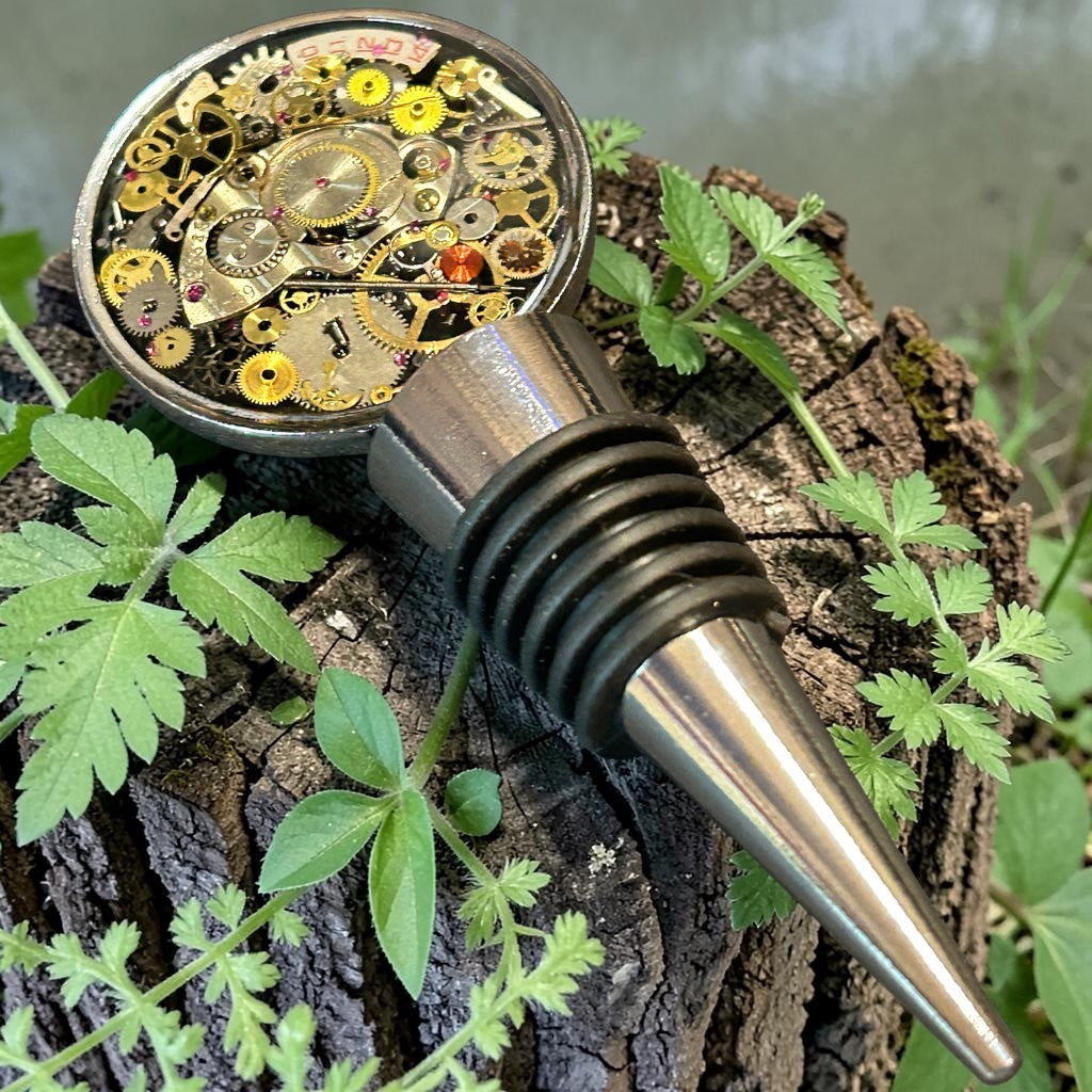 Steampunk watch parts Bottle stopper