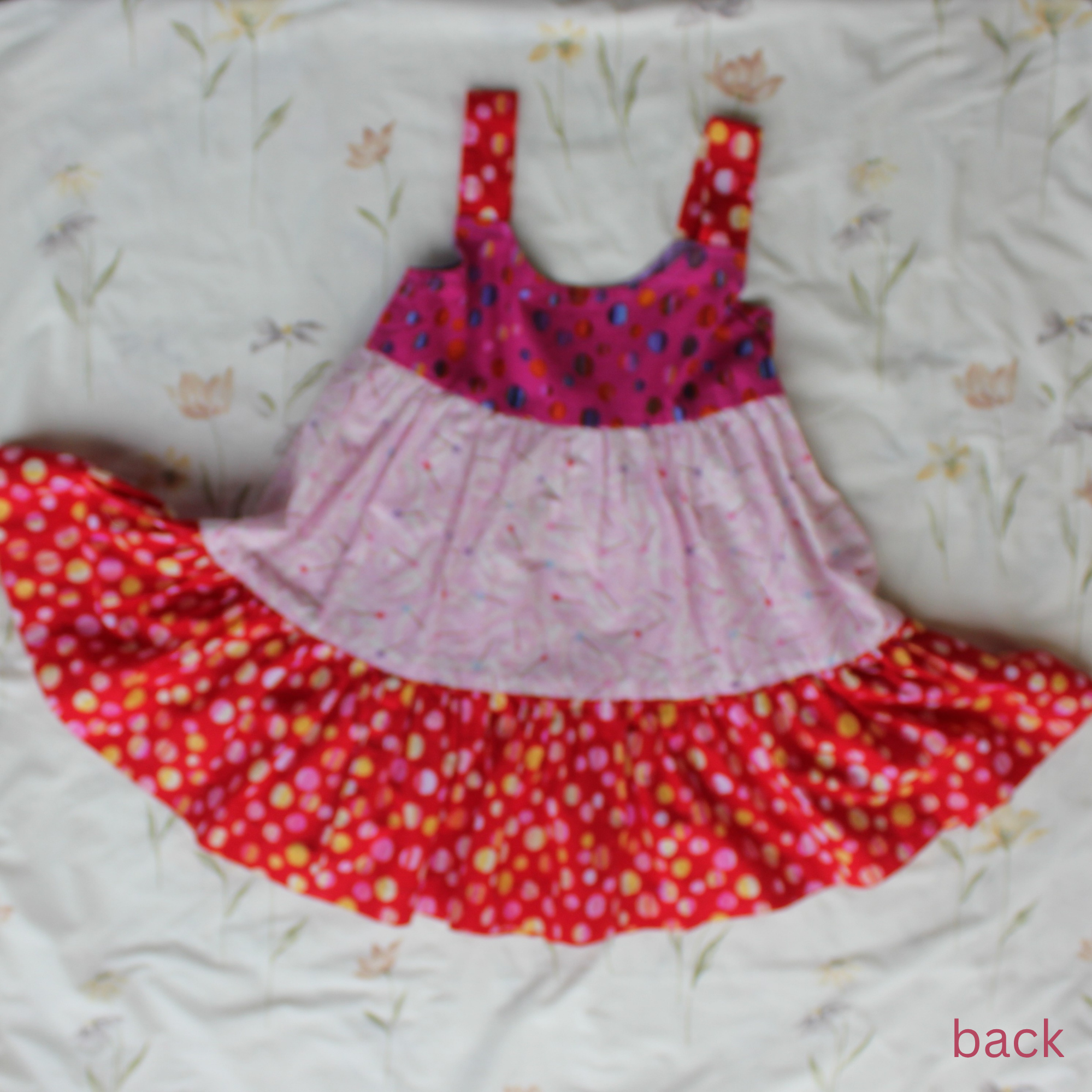 Girls Dress, Size 6, Multicoloured Spots/Fairy Wands.