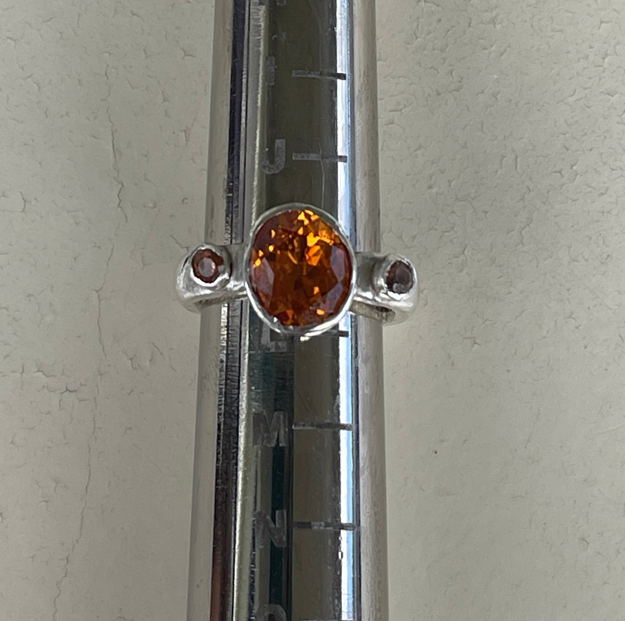 Padparadscha Sapphire with friends in 925 silver