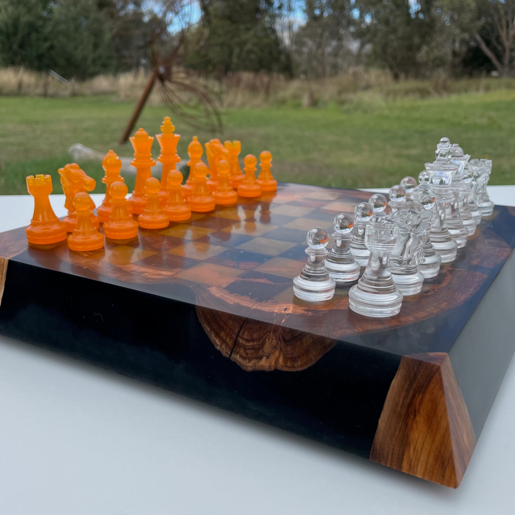 3D Chess Board with Matching Playing Pieces