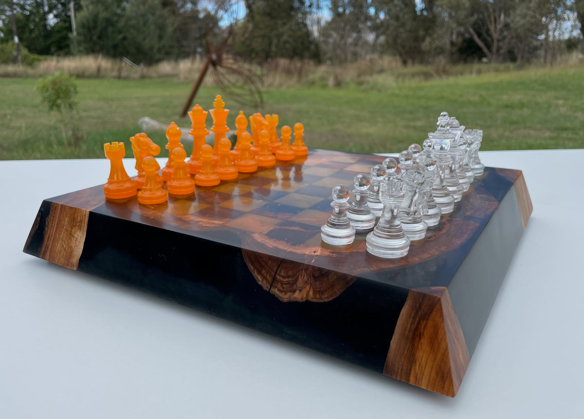 3D Chess Board with Matching Playing Pieces