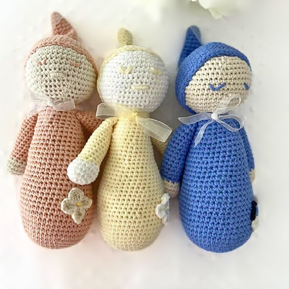Handmade Crochet Baby Sleepy Doll, Soft Doll,Soft Toy