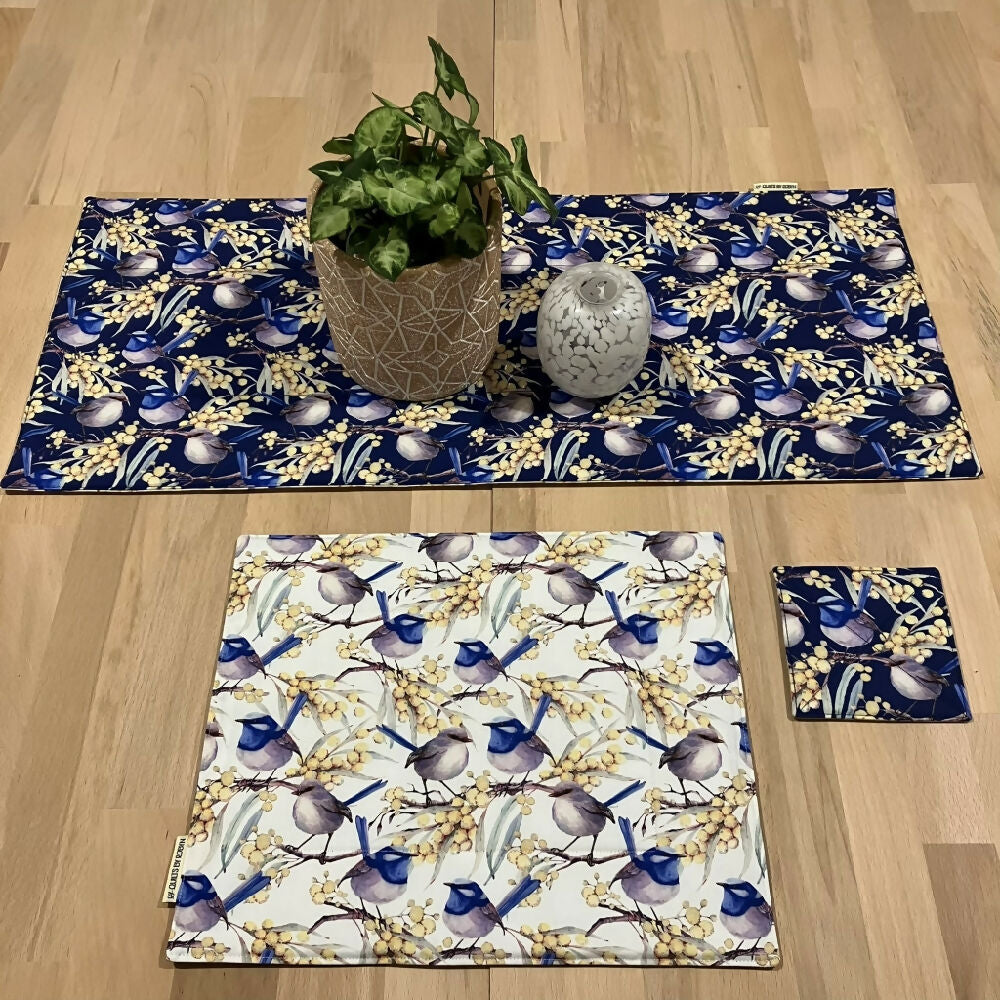 handmade Australia reversible - blue wren