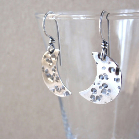 Small Crescent Moon Earrings - Handcrafted with Ethically Sourced 925 Sterling Silver