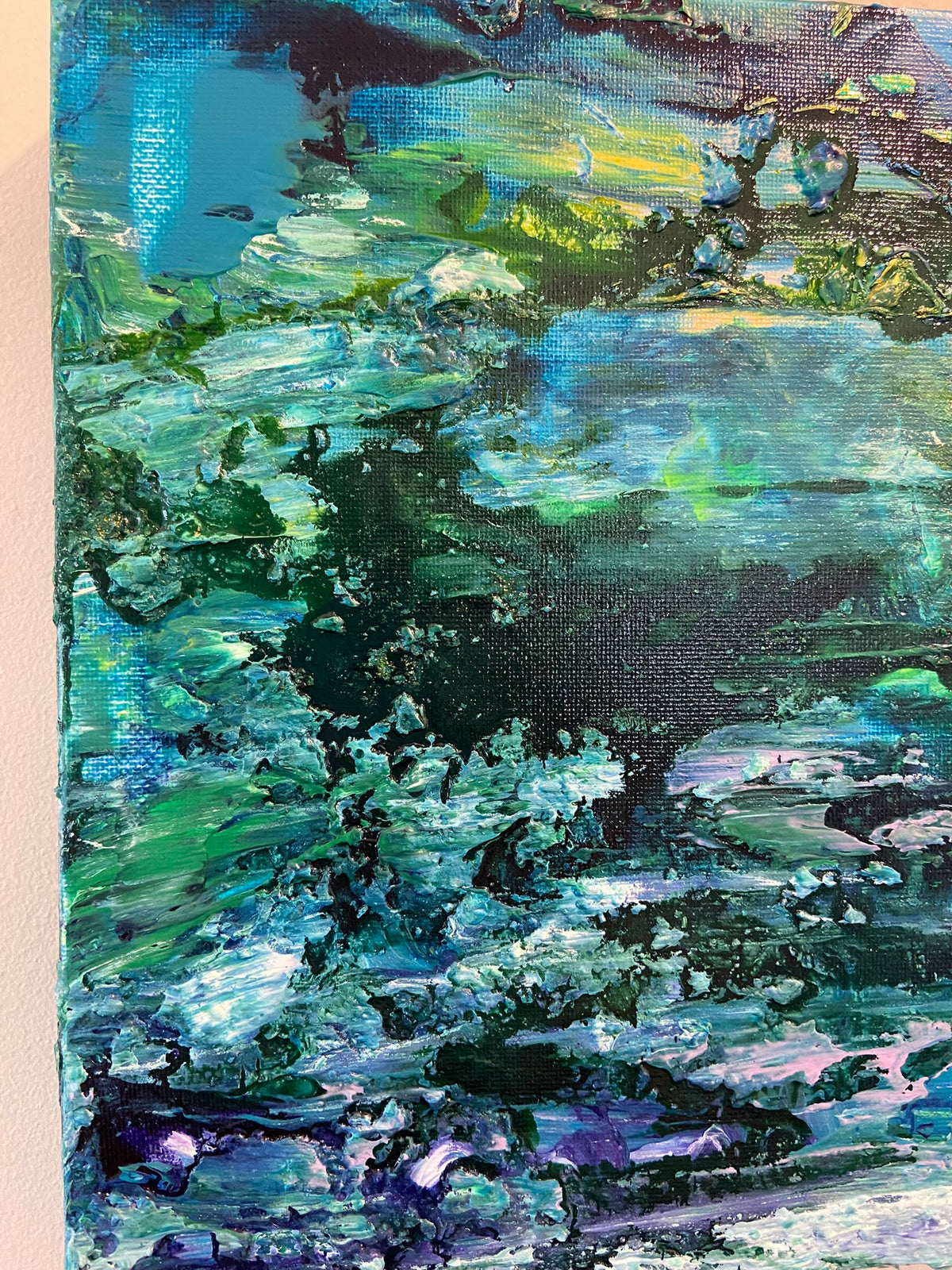 Water Lilies Encore Painting, Abstract Acrylic Wall Art by Margo Humphries