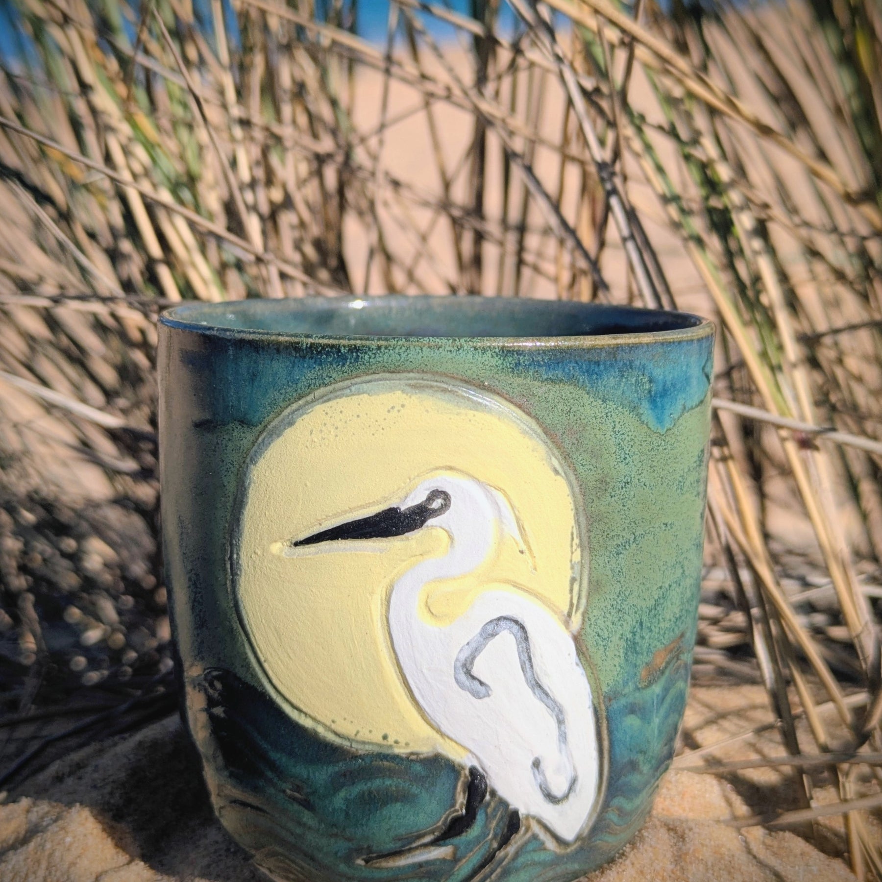Deep Green Egret tumbler