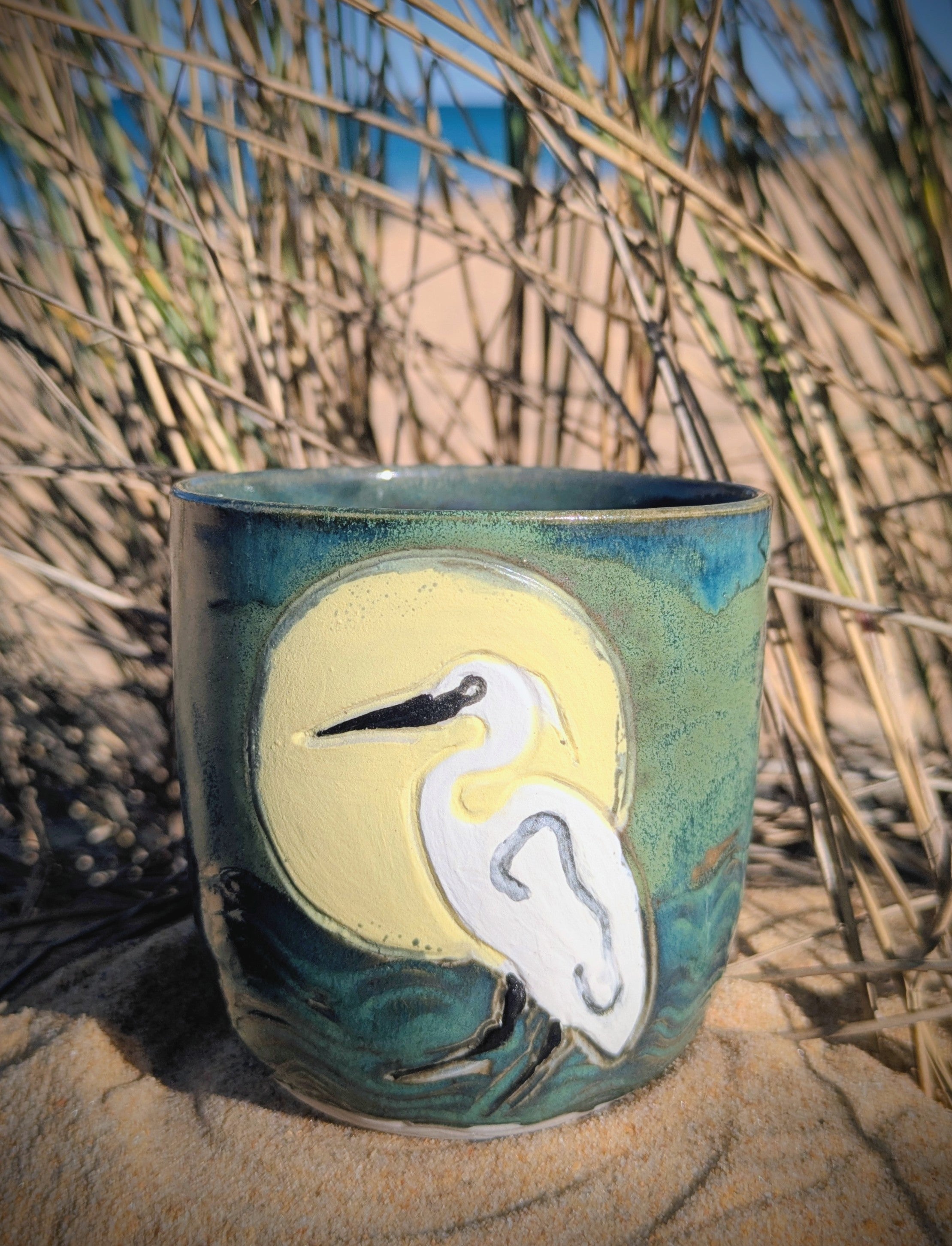 Deep Green Egret tumbler