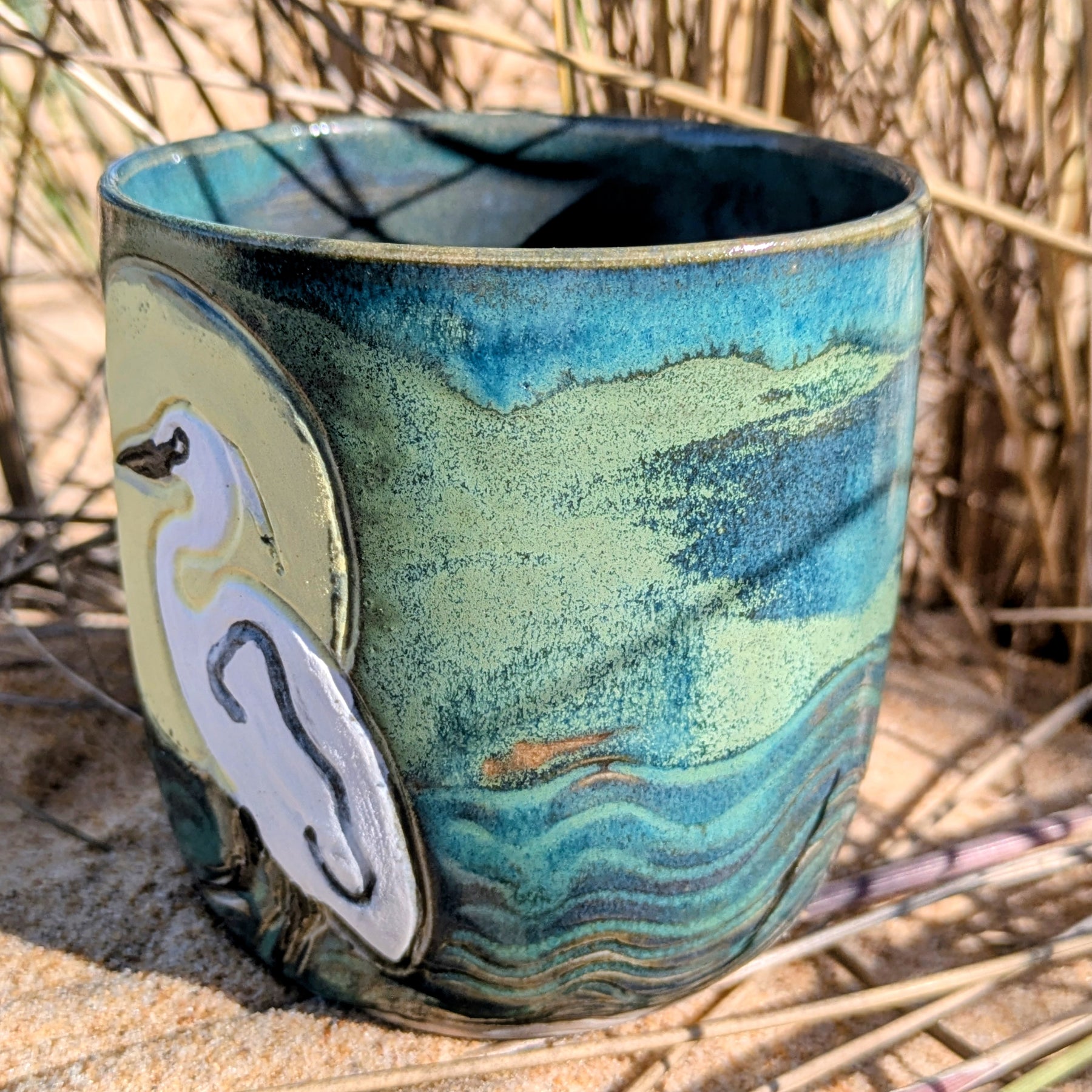 Deep Green Egret tumbler