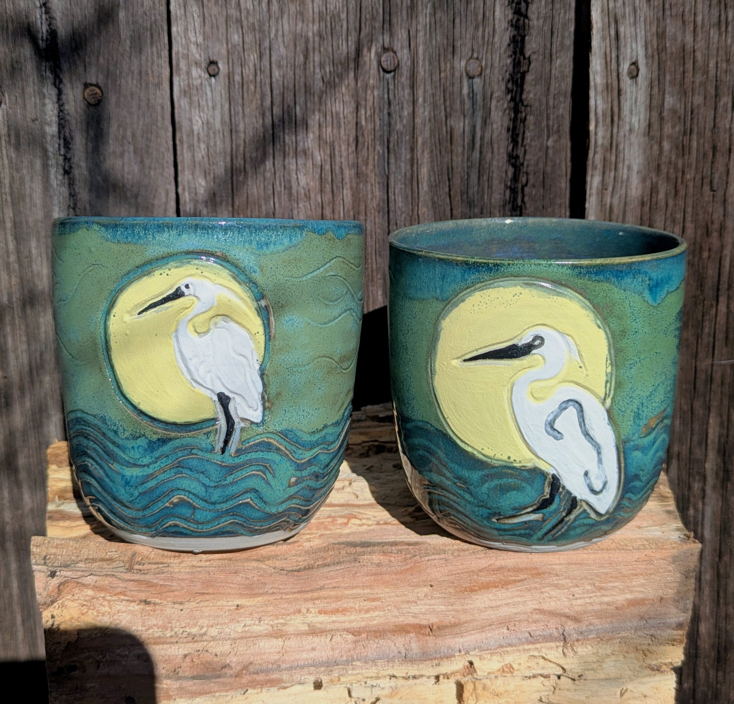 Deep Green Egret tumbler