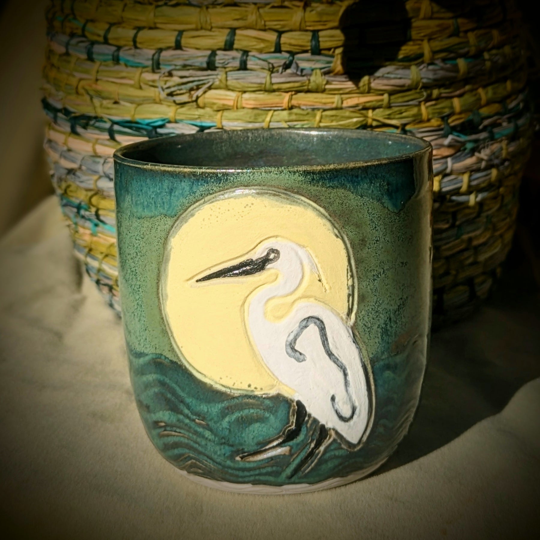 Deep Green Egret tumbler