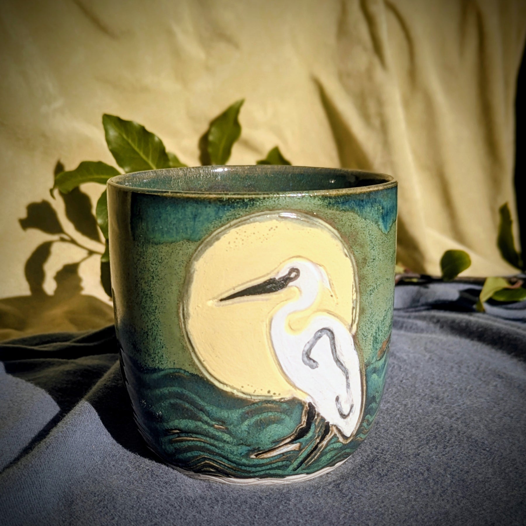 Deep Green Egret tumbler