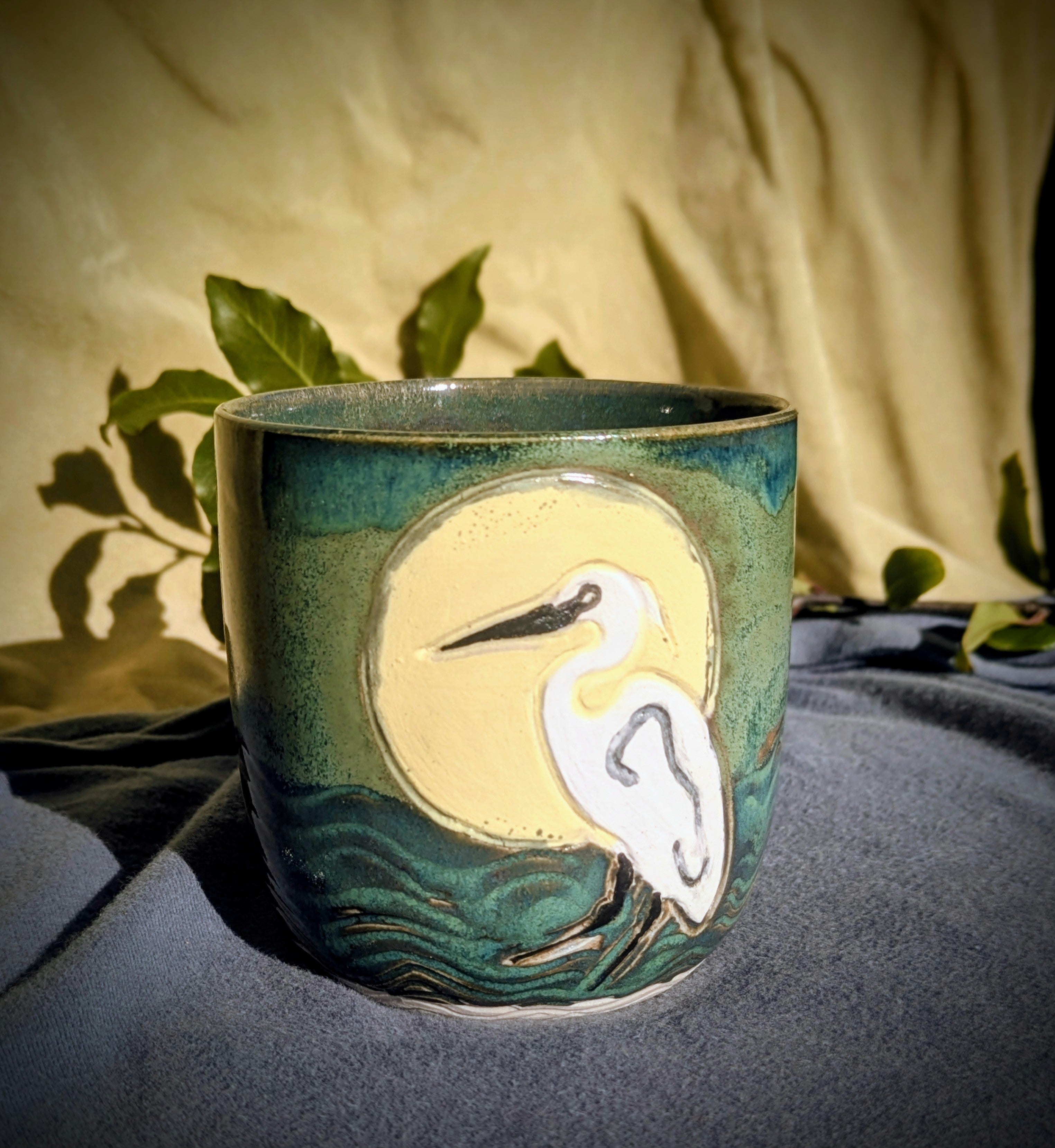 Deep Green Egret tumbler