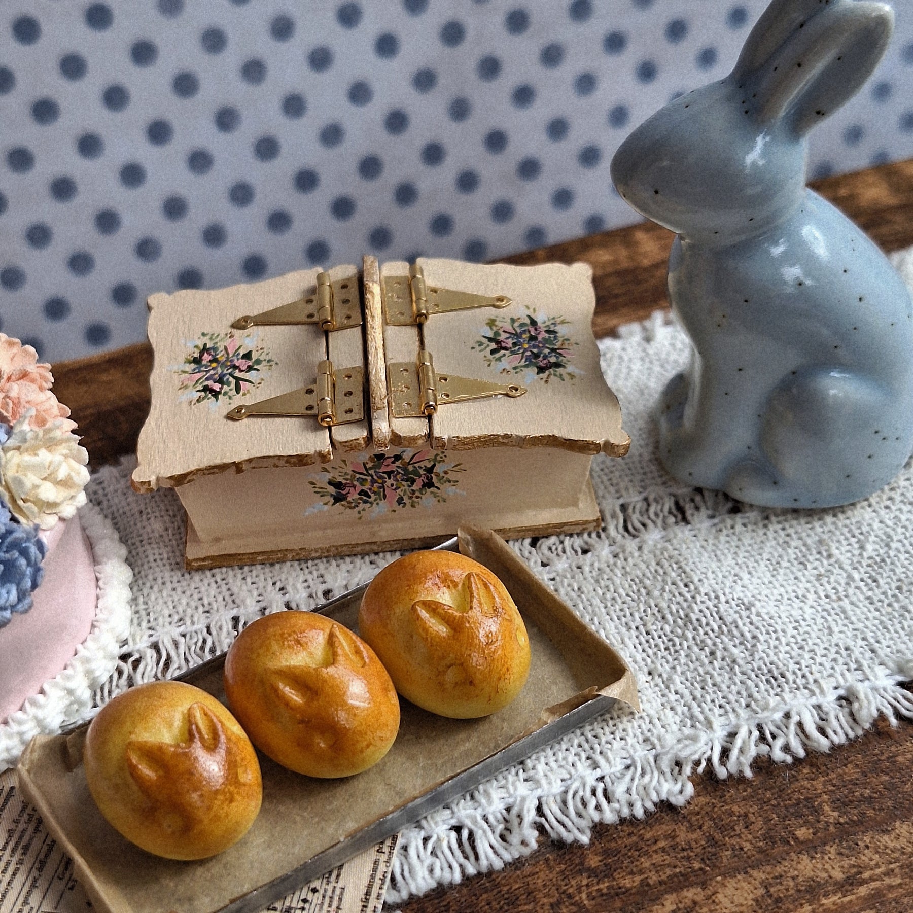 3 Bunny Buns on a baking tray
