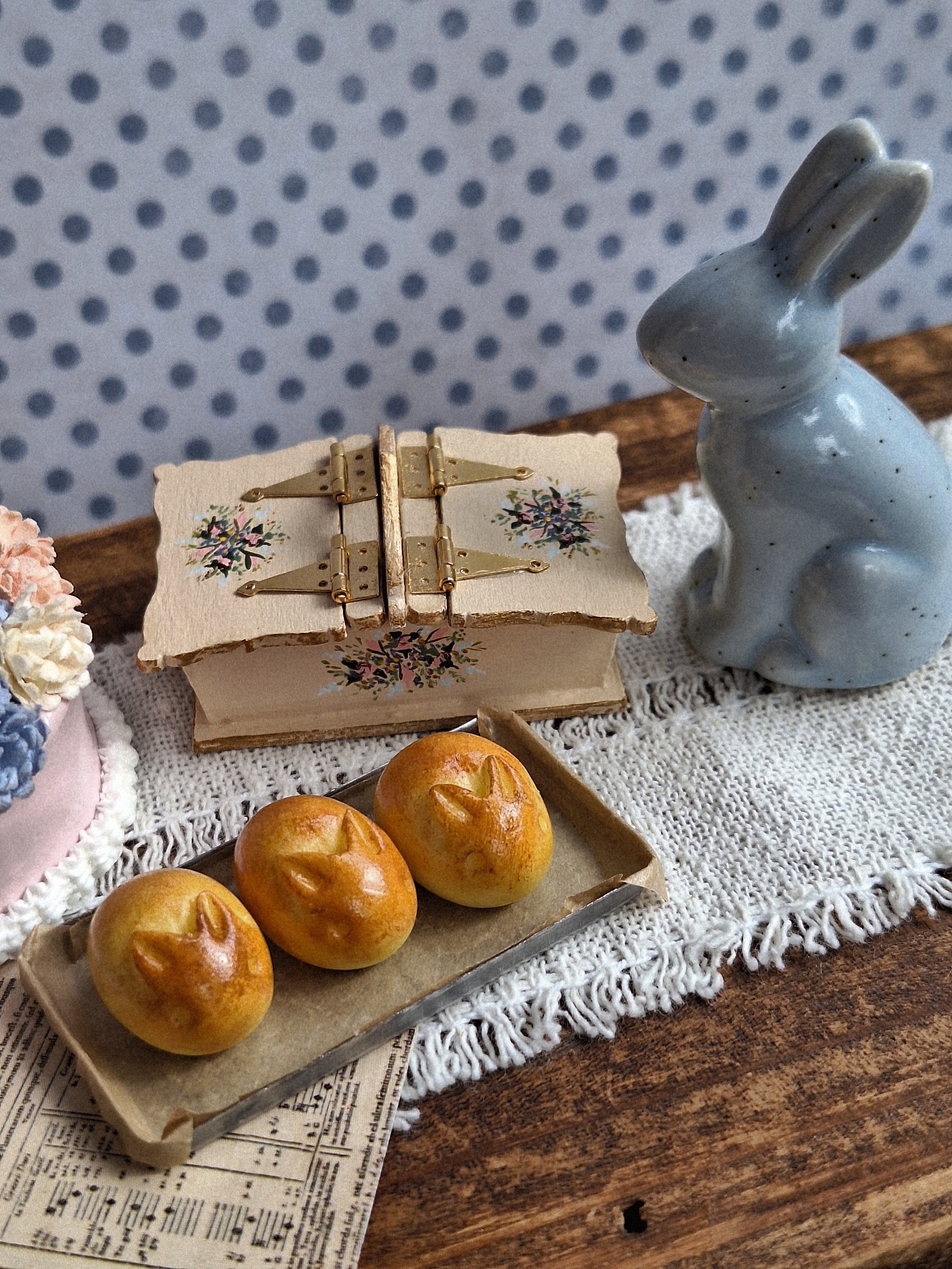 3 Bunny Buns on a baking tray