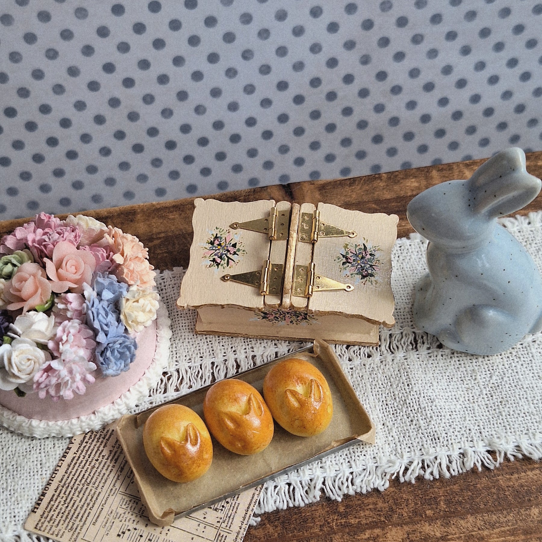 3 Bunny Buns on a baking tray
