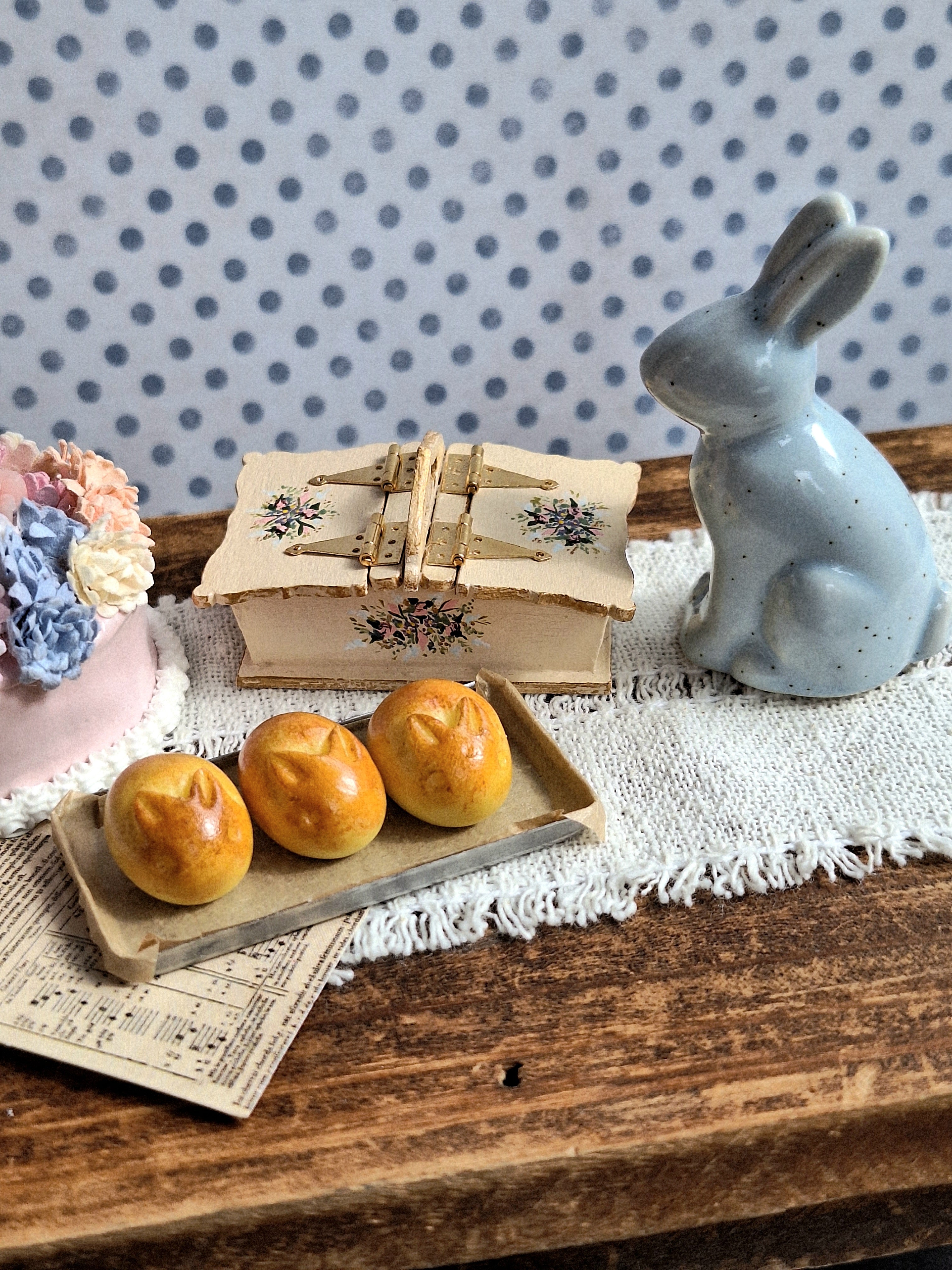 3 Bunny Buns on a baking tray
