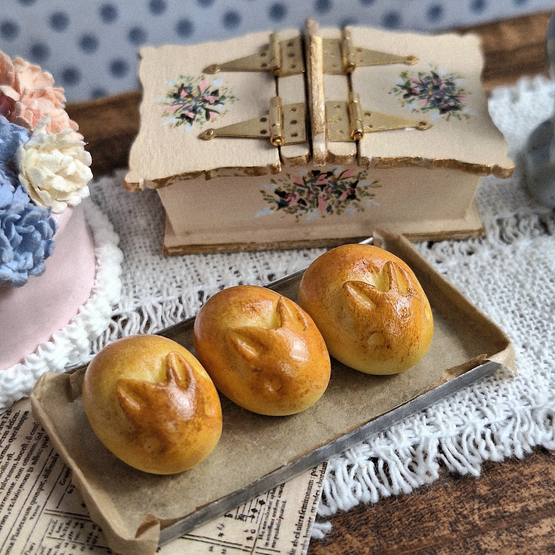 3 Bunny Buns on a baking tray