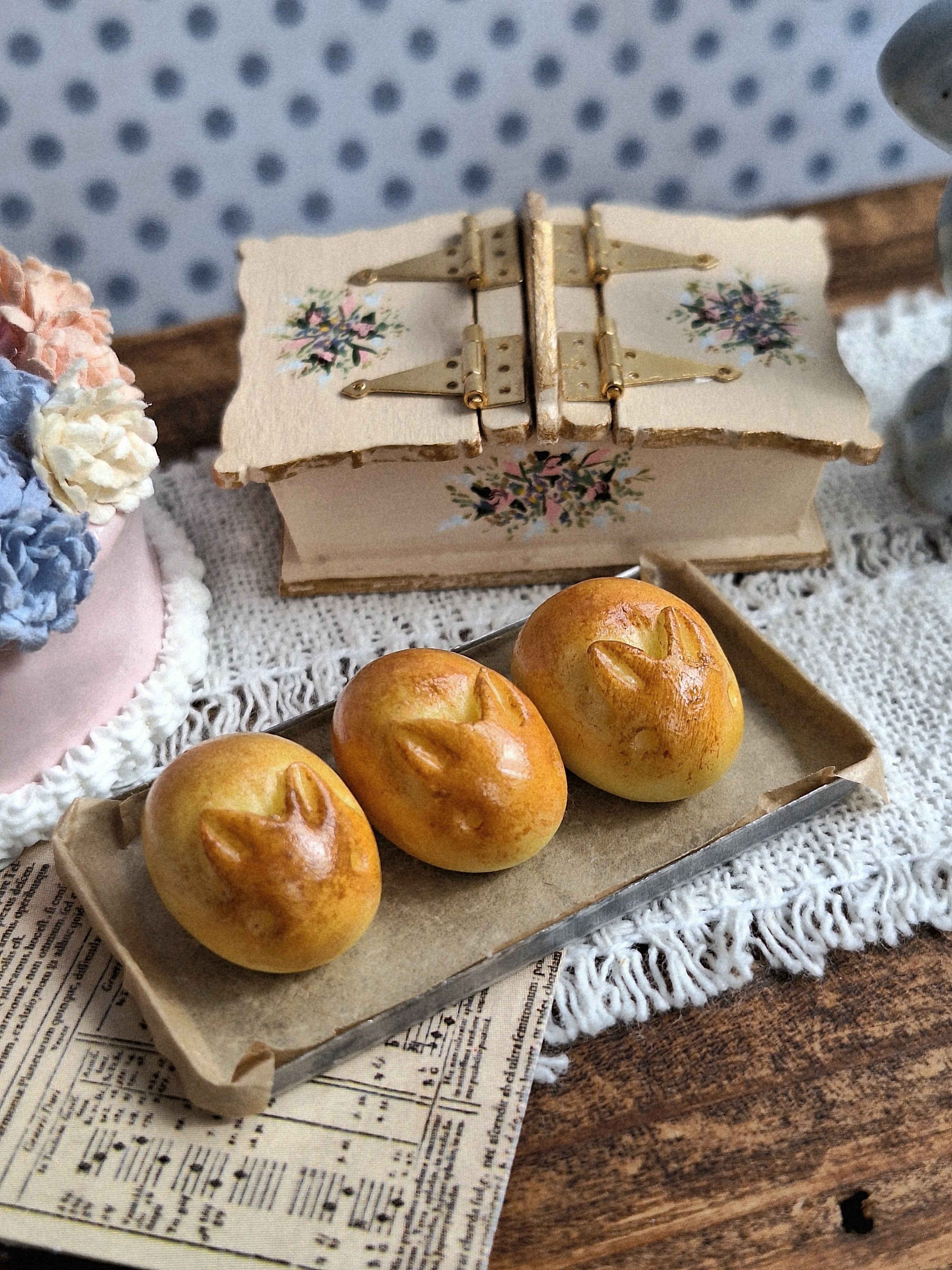 3 Bunny Buns on a baking tray