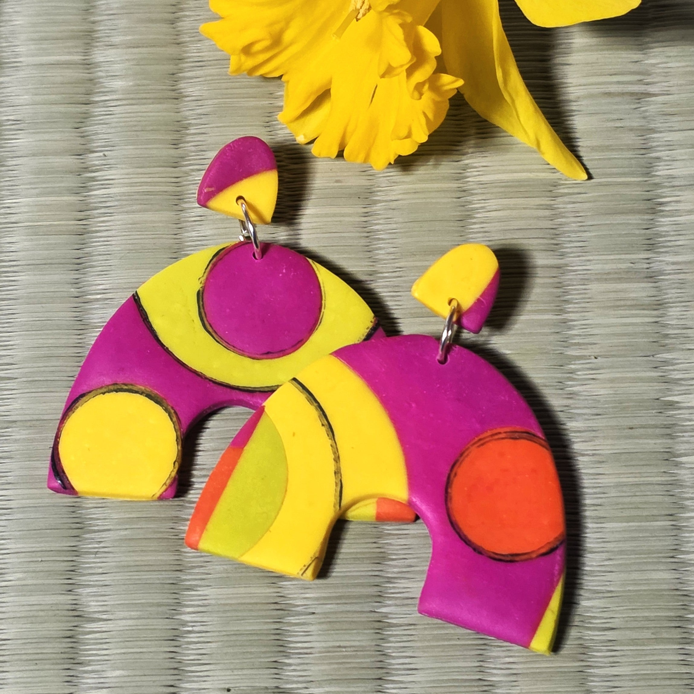 Bright Polymer Clay Earrings