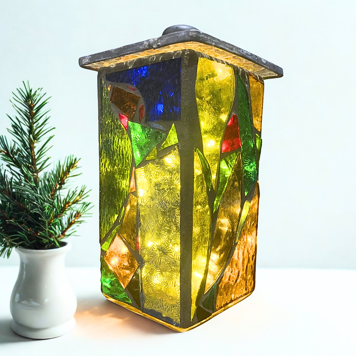 Handmade Glass Mosaic Lamp | Forest
