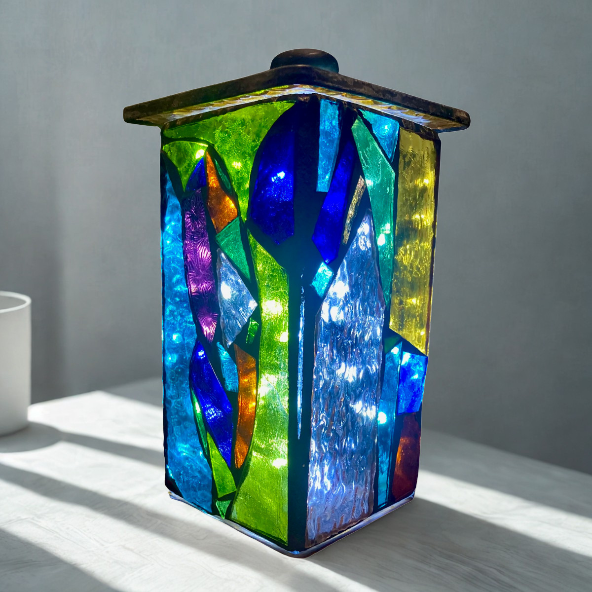 Handmade Glass Mosaic Lamp | Forest