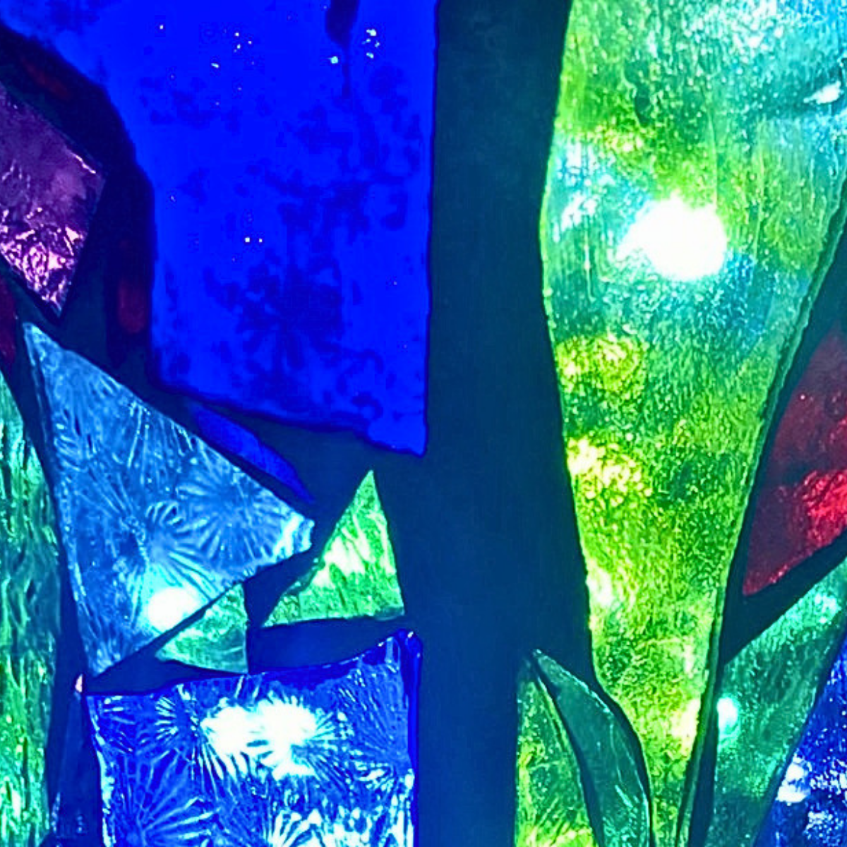 Handmade Glass Mosaic Lamp | Forest