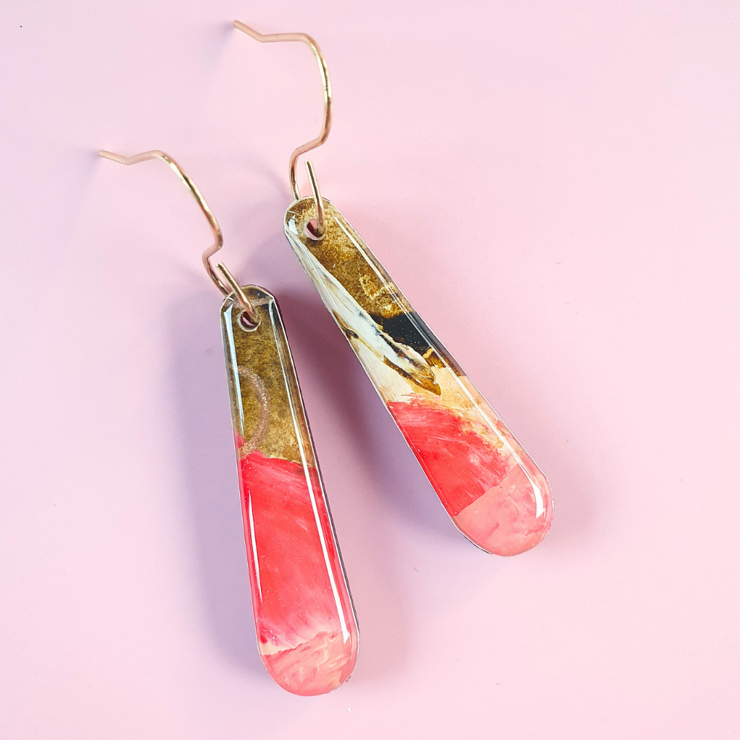 The Ember Collection | Art Earrings | Medium & Large Dangles | Pendant Necklace