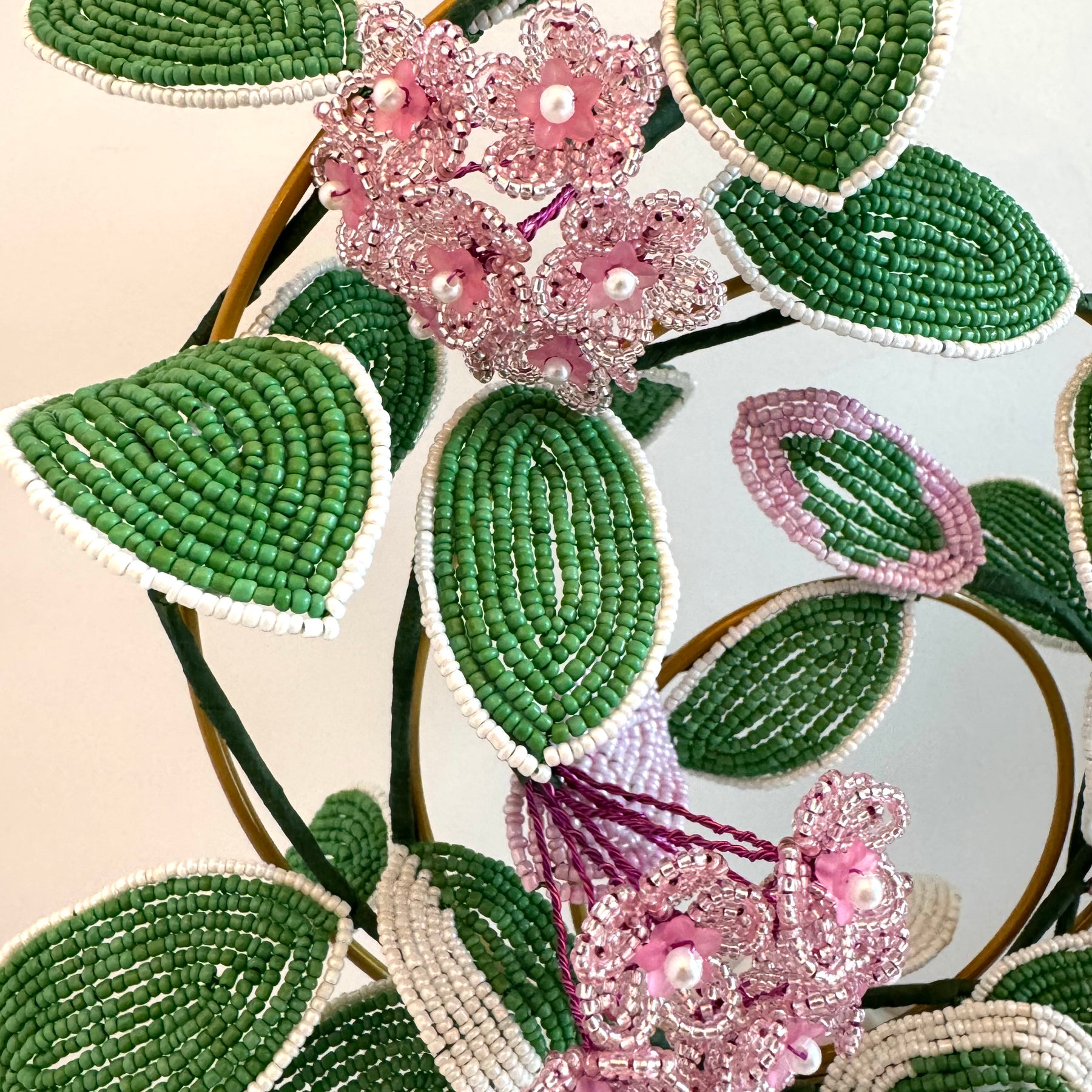 French-beaded flowering Krimson Queen Hoya